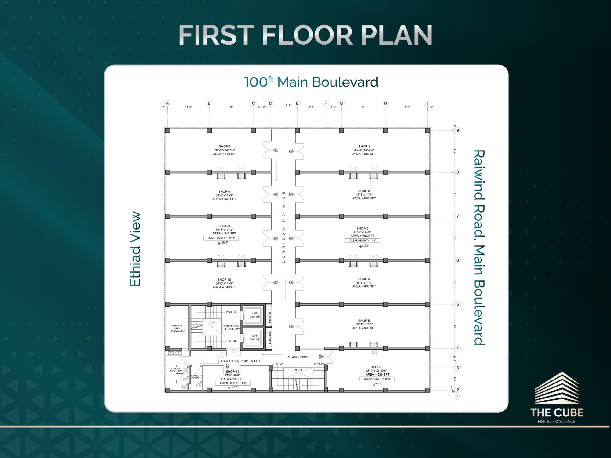 First floor plan – commercial shops